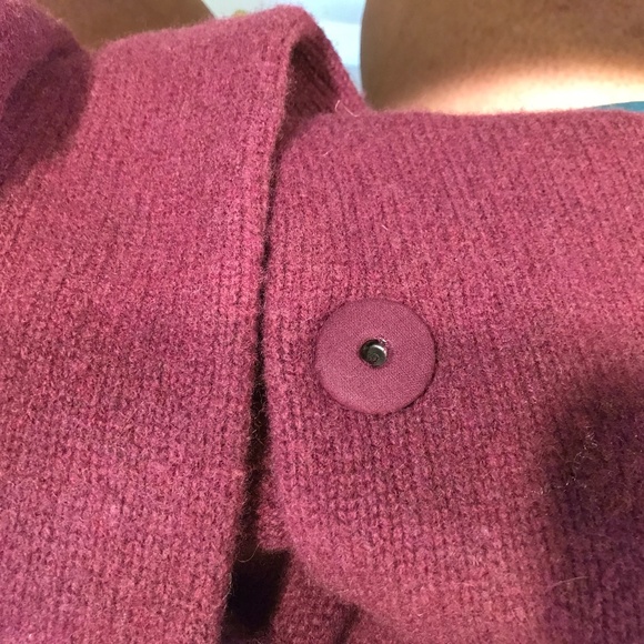 Eileen Fisher 100% wool pockets plum sweater 3/4 sleeves coat - Picture 16 of 16